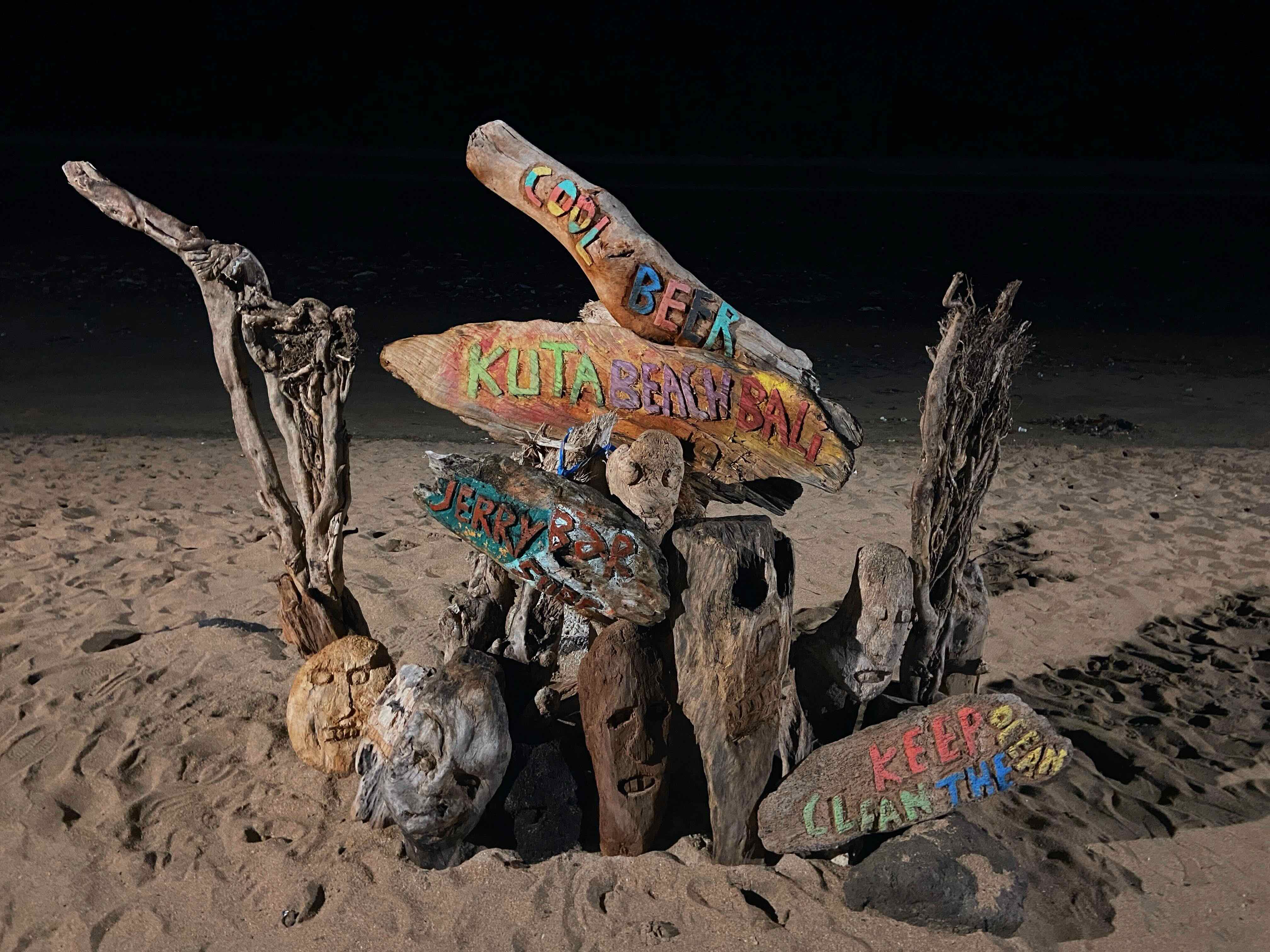 Beach art at Kuta Beach, Bali, Indonesia